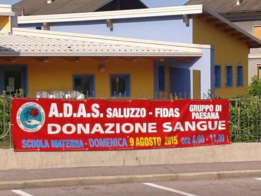 PAESANA Donazione Sangue Domenica 07 Agosto 2016