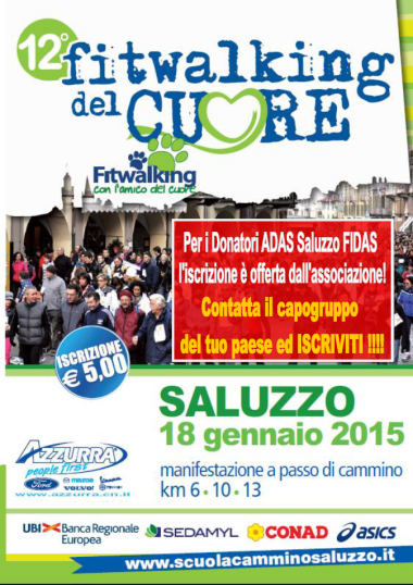 12° FITWALKING DEL CUORE -Saluzzo-18 Gennaio 2015