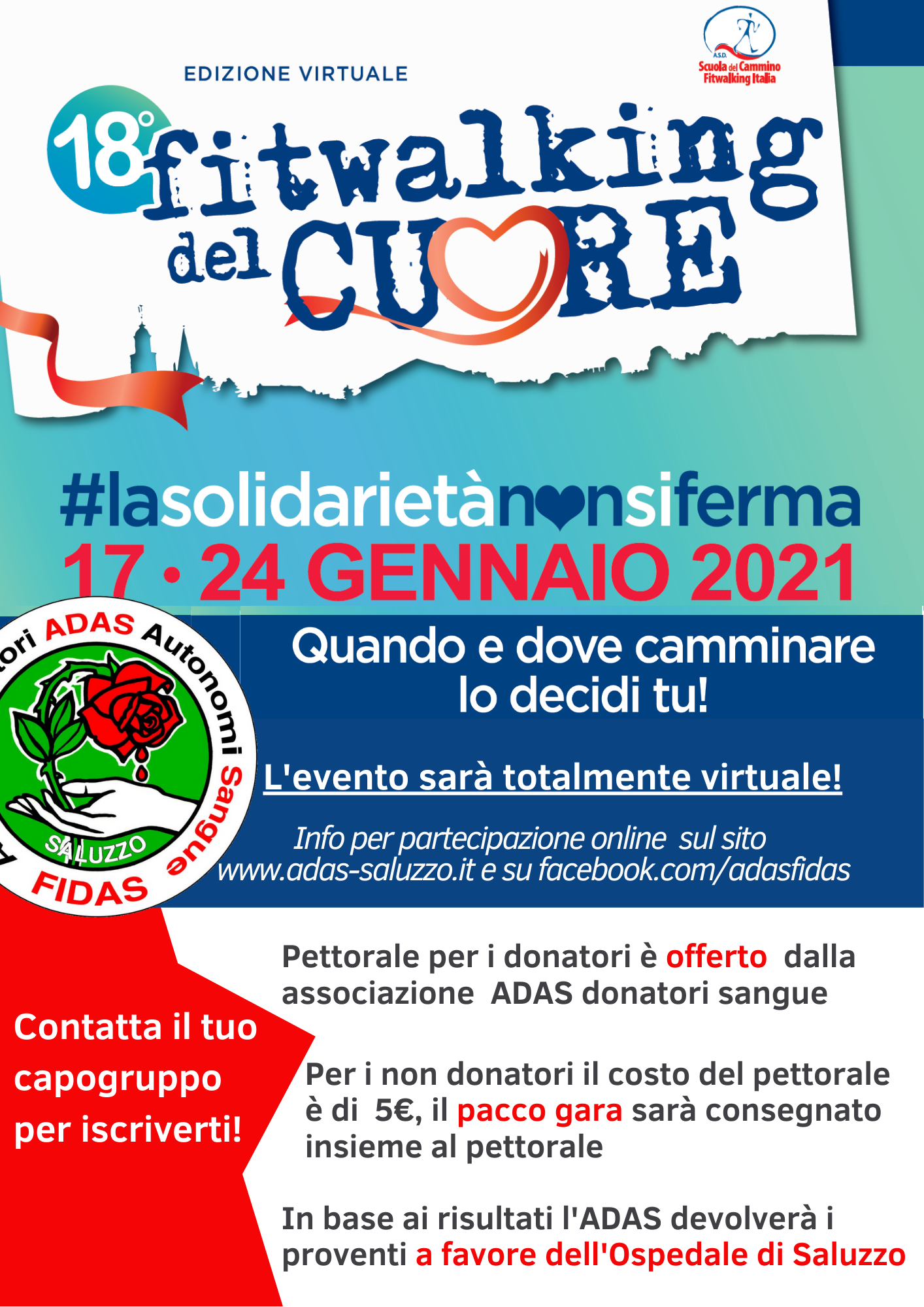 Fitwalking del Cuore 2021 edizione solo online