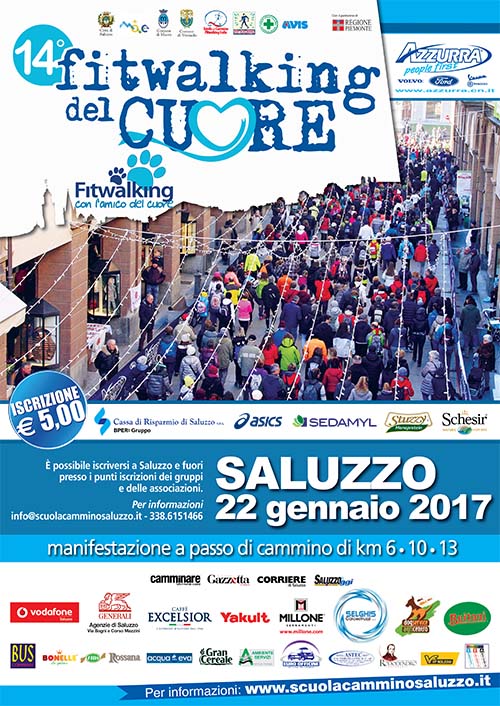 Domenica 22 Gennaio 2017 Saluzzo 14^ Fitwalking del Cuore